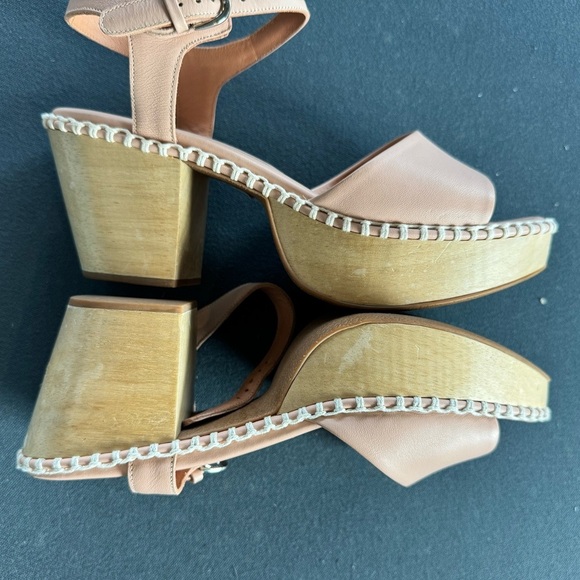 Rachel Comey Light Brown Beige Tan Platform Leather  Clog Heels One Strap size 9 - Picture 3 of 8